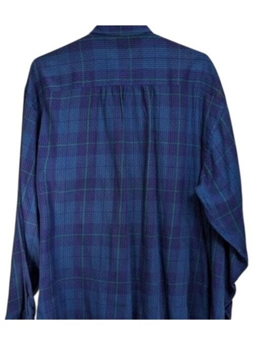 Valentino Blue Tartan plaid pattern long sleeve dress shirt size Medium - Picture 2 of 5